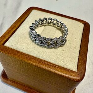Elegant Silver Chain Link Ring